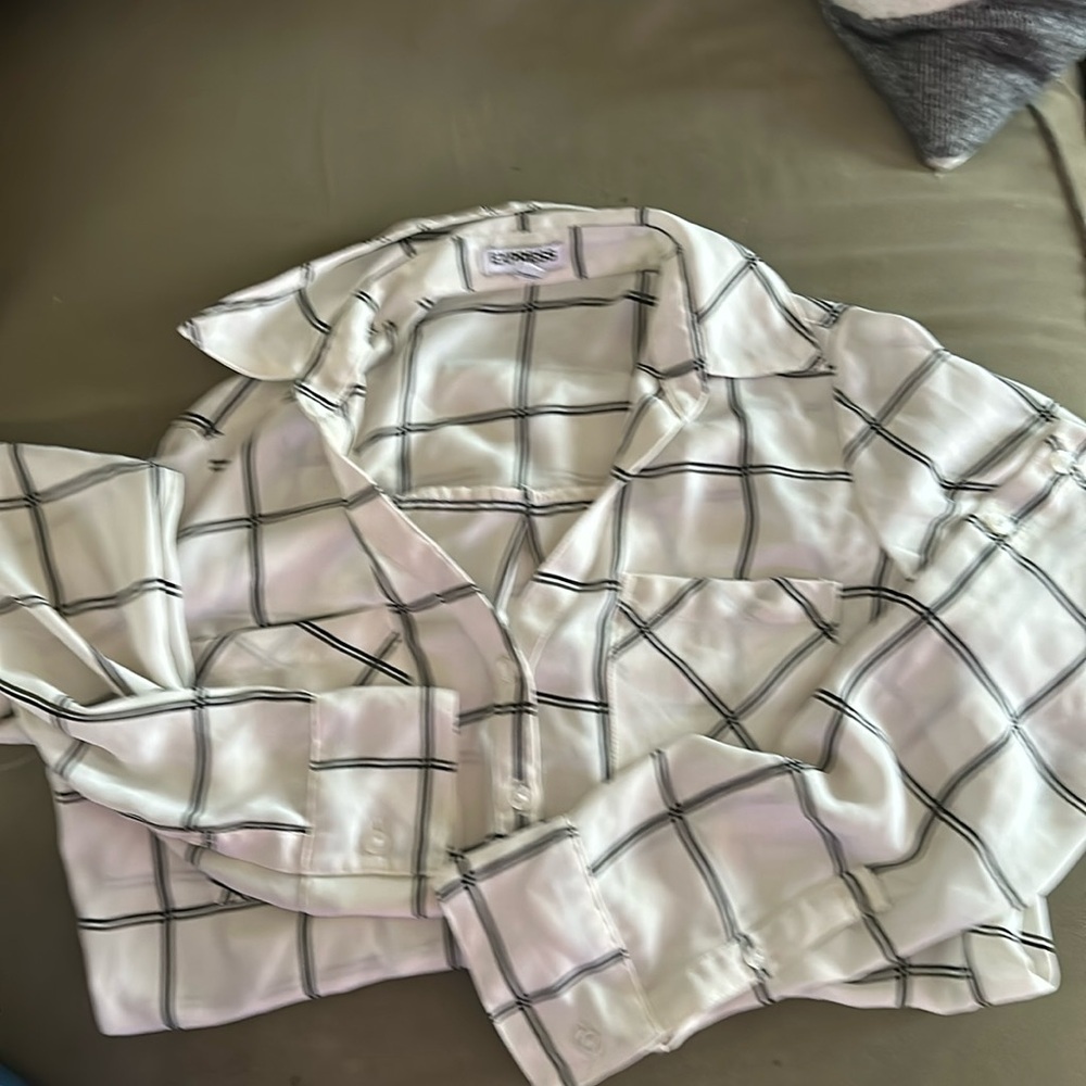 White blouse with stripes from Express